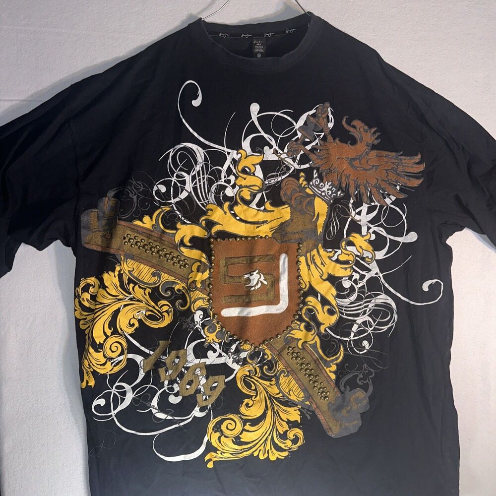 Vintage Sean John Cyber Grunge Graphic T-Shirt Mens Size 4XLT Black Y2K 2000s